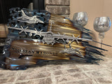 Tattered American Flag - Custom C130 with small F16 and F15 Fighter Jets