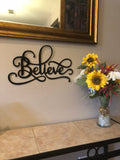 Believe Word Art - Metal Wall Decor