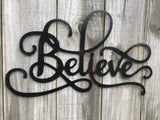 Believe Word Art - Metal Wall Decor