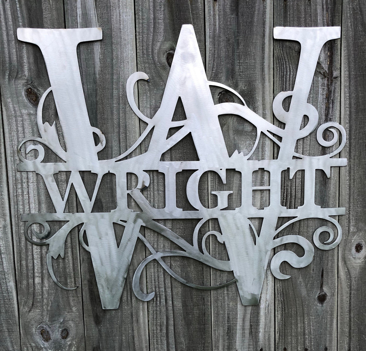 Metal Monogram Signs - Personalized Split Letter Family Name – Mind ...