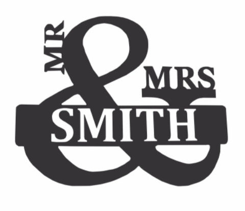 MR & MRS Monogram Metal Sign
