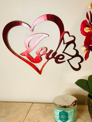 Forever Love With Chained Hearts - Metal Wall Decor