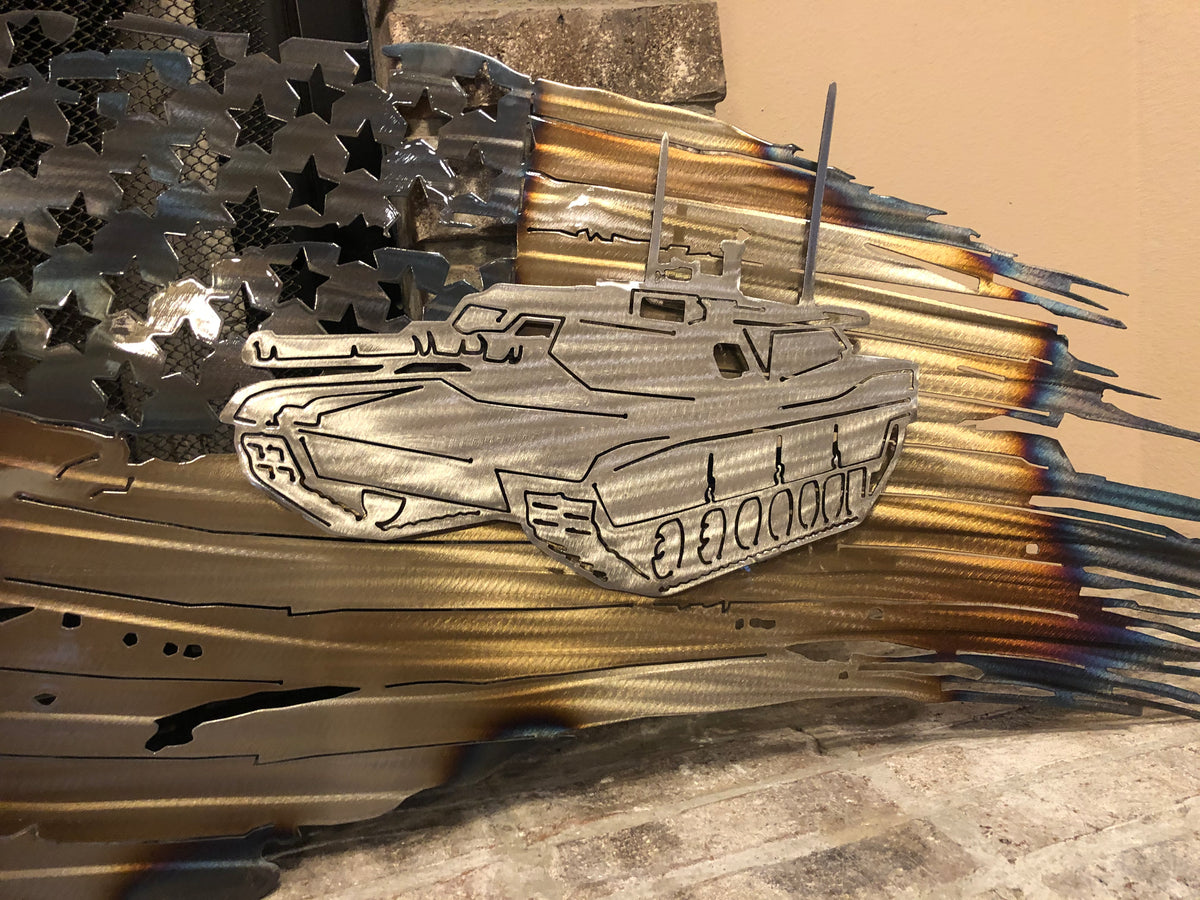 Tattered American Flag - Metal Wall Art - M1 Abrams Tank – Mind Bending  Metal Art