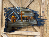 Tattered American Flag - Titan Roofing Logo