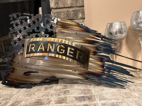 Tattered American Flag - Ranger Tab Edition