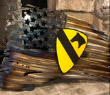 Tattered American Flag - M2 Bradley Fighting & 1st Cavalry Emblem Edition