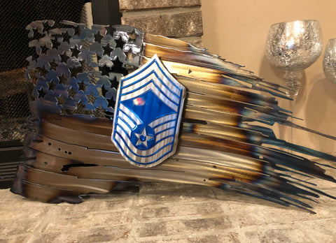 Tattered American Flag - Air Force Chief & Custom Coin Edition