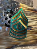 Tattered American Flag - Army Sergeant Major Rank Edition