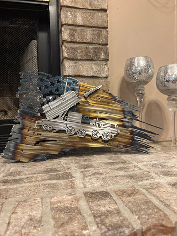 Tattered American Flag -  Patriot Missile Edition