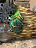 Tattered American Flag - Army Sergeant Major Rank Edition
