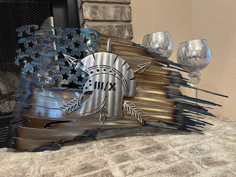 Tattered American Flag -  Spartan Warrior Edition