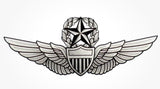 Tattered American Flag -  Army Master Aviator Wings & 2ea Blackhawk badges