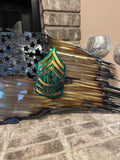 Tattered American Flag - Army Sergeant Major Rank Edition