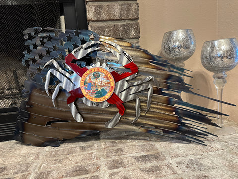 Tattered American Flag - Custom Crab Edition
