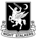 Tattered American Flag - MH-6 Little Bird with Laser Engraved Night Stalkers Logo