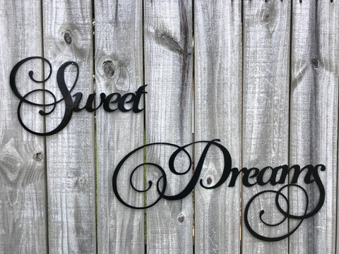 Sweet Dreams Metal Art - Word Art - Metal Wall Decor