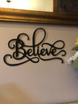 Believe Word Art - Metal Wall Decor
