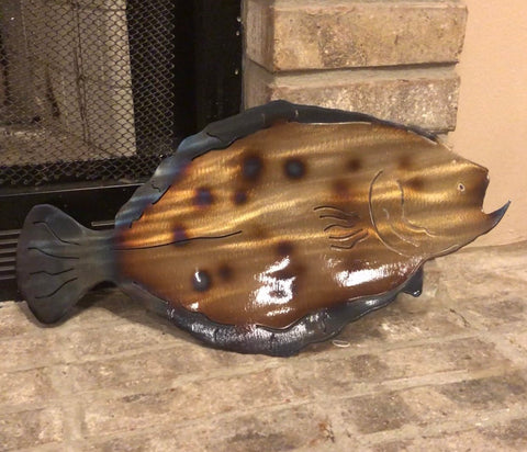 Flounder Metal Art, Metal Wall Decor