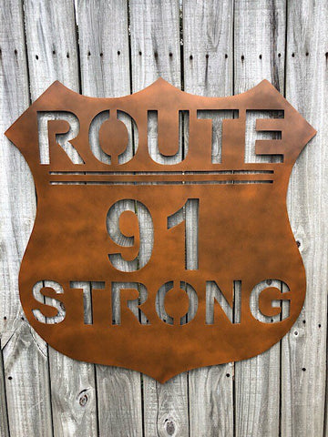 Route 91 Strong, Metal Art, Metal Wall Art, Home Decor, Metal Decor