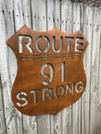 Route 91 Strong, Metal Art, Metal Wall Art, Home Decor, Metal Decor