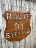 Route 91 Strong, Metal Art, Metal Wall Art, Home Decor, Metal Decor