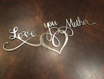 Love You Mother Word Art - Metal Wall Decor