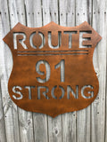 Route 91 Strong, Metal Art, Metal Wall Art, Home Decor, Metal Decor