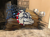 Tattered American Flag - Gonzaga Bulldogs Logo