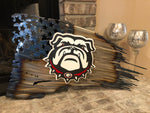Tattered American Flag - Georgia Bulldogs Logo