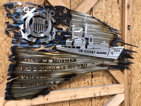 Tattered American Flag - Custom Coast Guard Edition