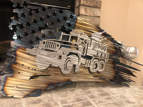 Tattered American Flag - Custom Gun Truck