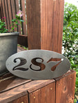 Oval House Number Plaque - Metal Wall Decor