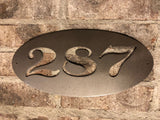 Oval House Number Plaque - Metal Wall Decor