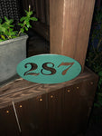 Oval House Number Plaque - Metal Wall Decor