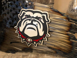Tattered American Flag - Georgia Bulldogs Logo