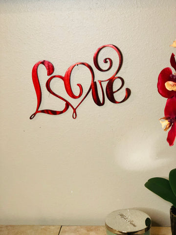 Fancy Love Sign - Metal Wall Decor